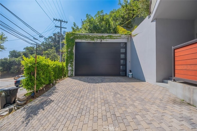 view of garage