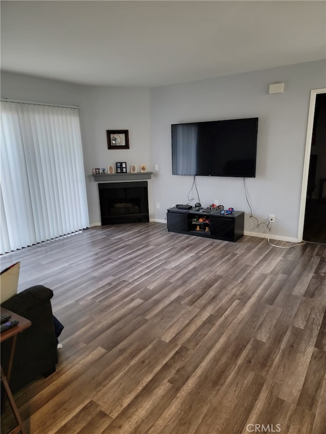 living room featuring wood-type flooring