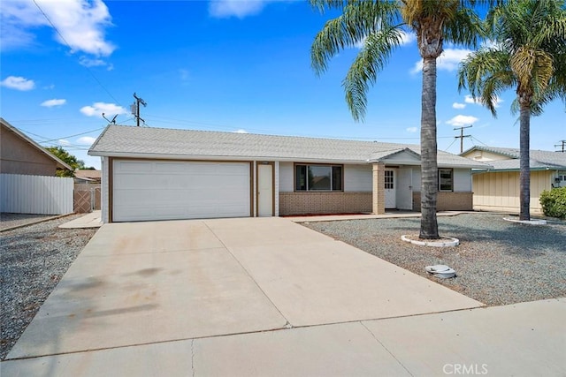 single story home featuring a garage