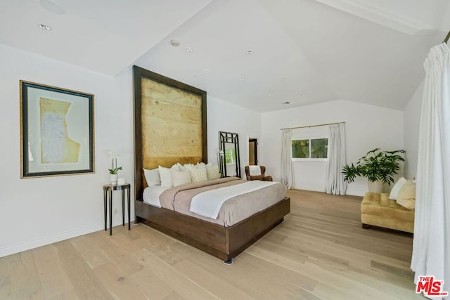 bedroom with light hardwood / wood-style flooring