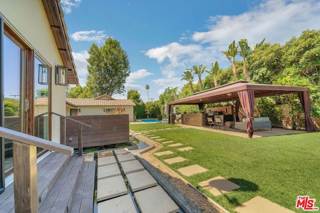 view of yard featuring a gazebo