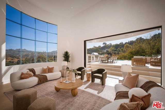 living room featuring hardwood / wood-style flooring