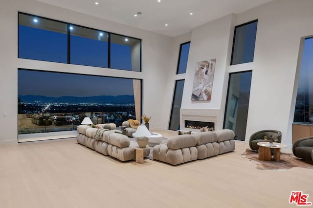 living room featuring hardwood / wood-style flooring