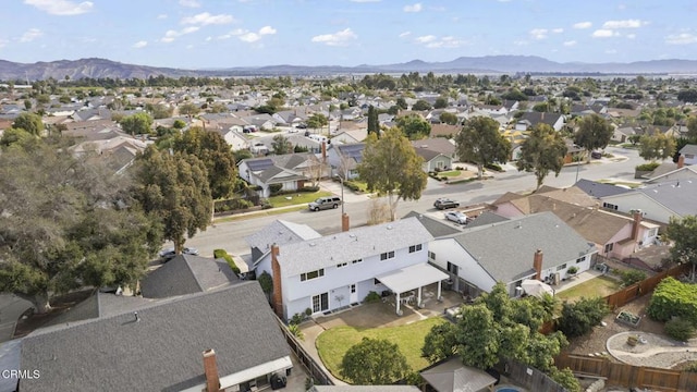 aerial view with a mountain view