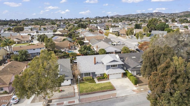 aerial view with a mountain view