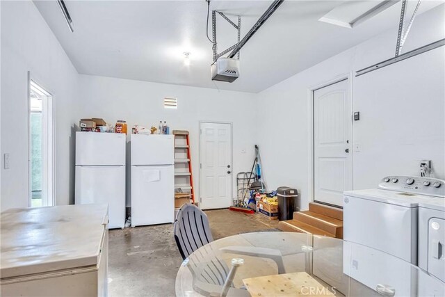 9022 Marlene Ave, Garden Grove, CA 92841 - dining room with unfinished concrete flooring and separate washer and dryer