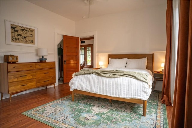 bedroom featuring wood-type flooring