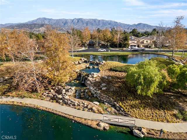 exterior space featuring a mountain view