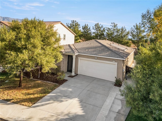 view of front of house with a garage