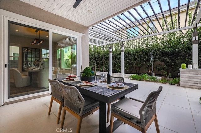 view of patio / terrace with a pergola