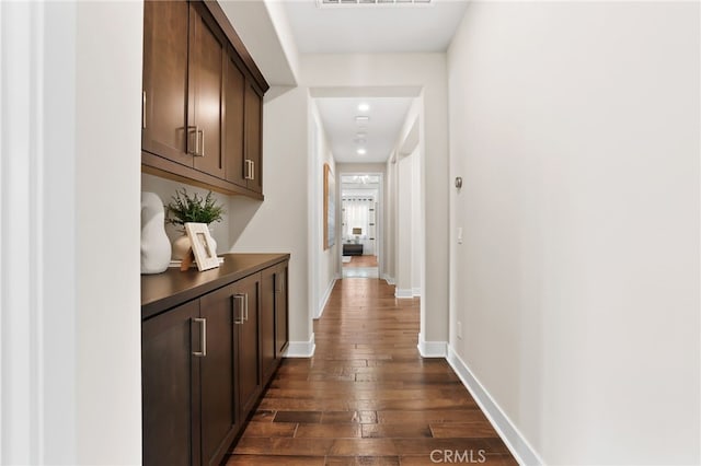 hall featuring dark hardwood / wood-style floors