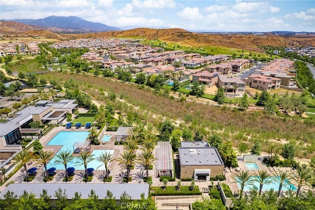 bird's eye view featuring a mountain view