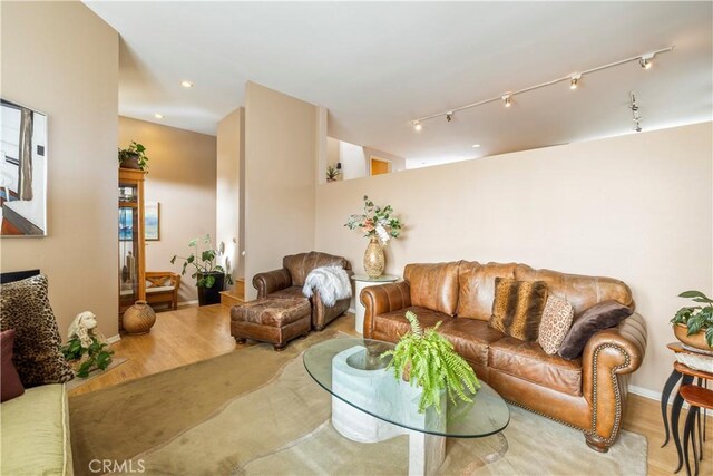 living room with light wood-type flooring