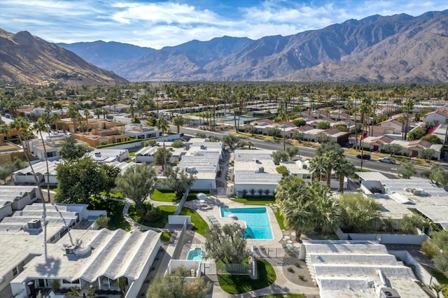 aerial view featuring a mountain view