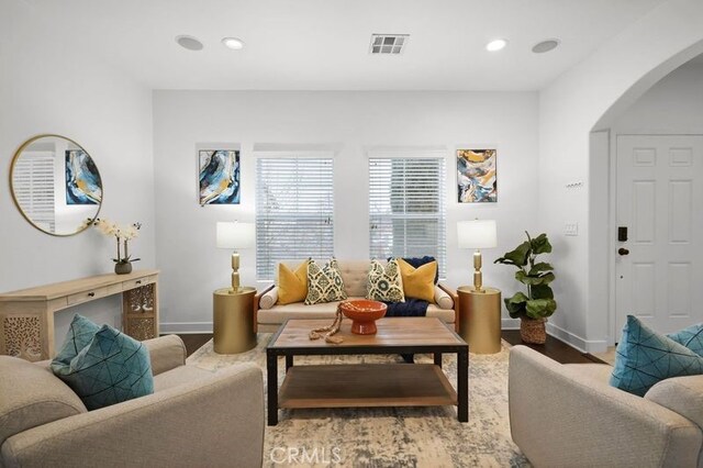 living room featuring hardwood / wood-style floors