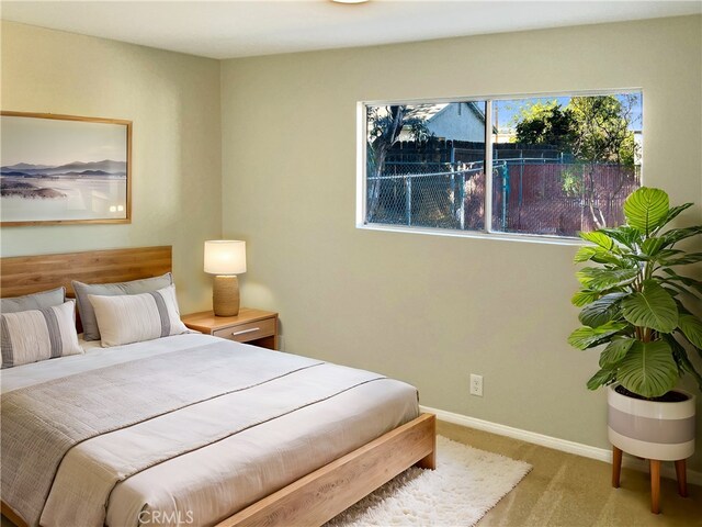 bedroom with carpet floors