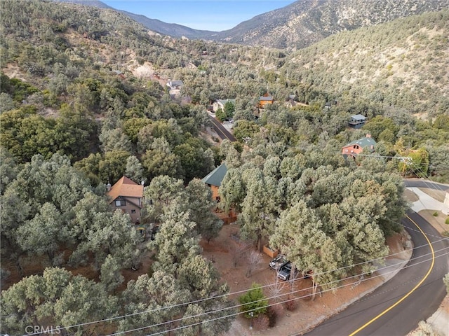 drone / aerial view with a mountain view