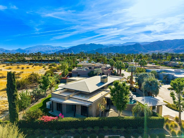 aerial view featuring a mountain view