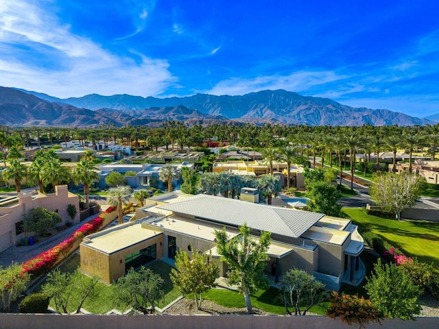 aerial view featuring a mountain view