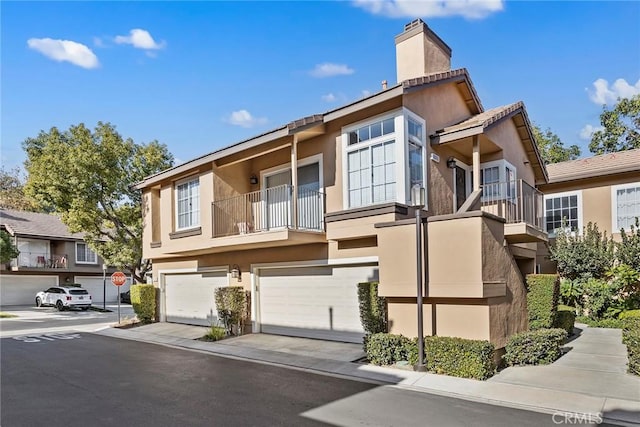 exterior space featuring a garage