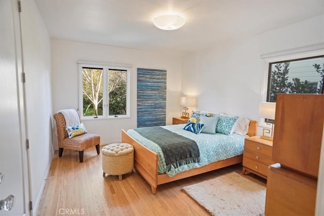 bedroom featuring light hardwood / wood-style flooring