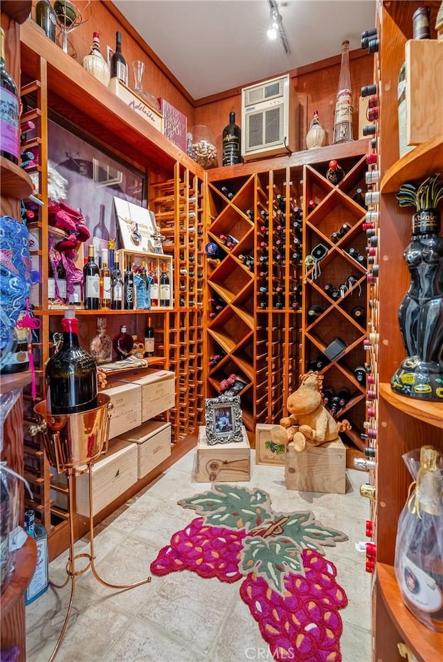 wine cellar with an AC wall unit