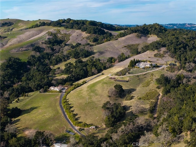 drone / aerial view with a rural view