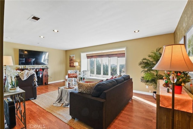 living room featuring hardwood / wood-style floors