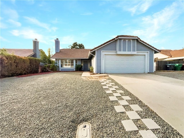 view of front facade with a garage