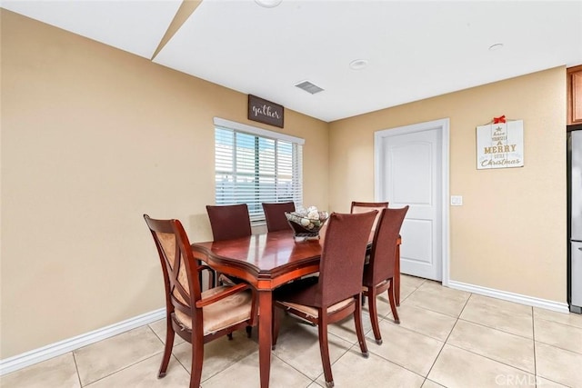 view of tiled dining room