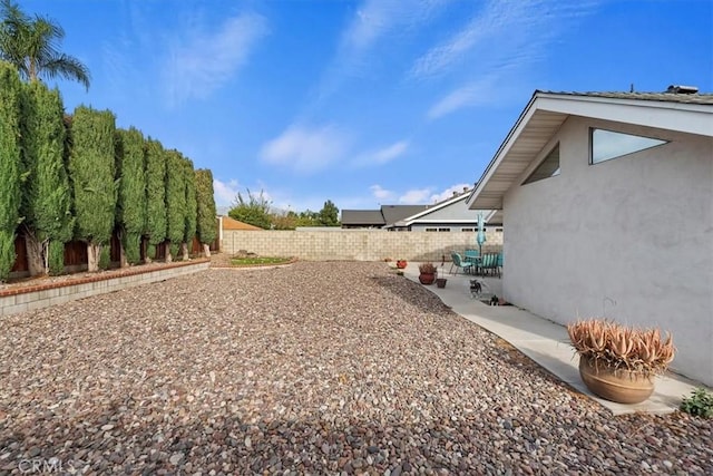 view of yard with a patio area