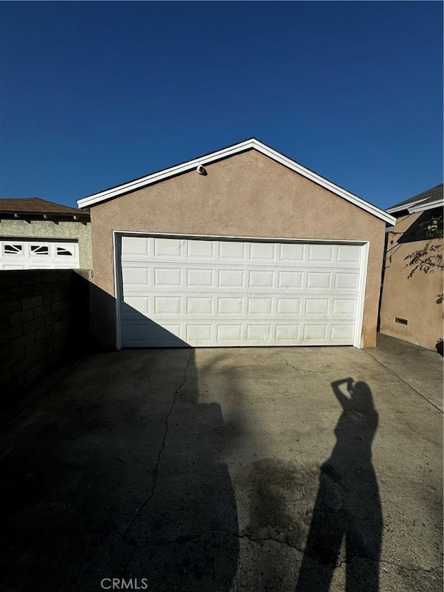 view of garage