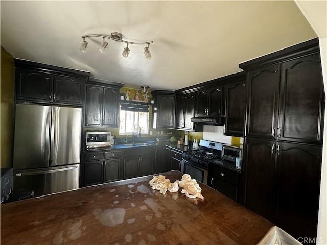 kitchen with sink and stainless steel appliances