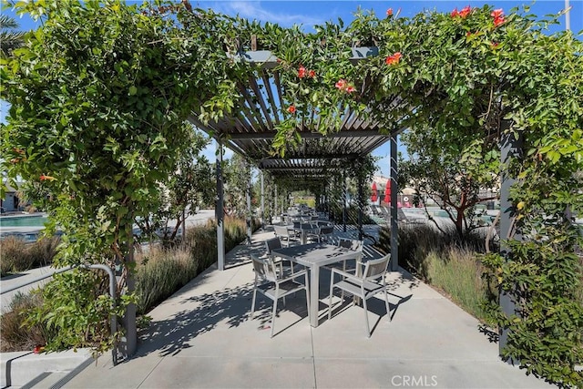 view of patio with a pergola