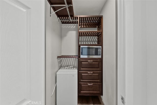 interior space with hardwood / wood-style floors