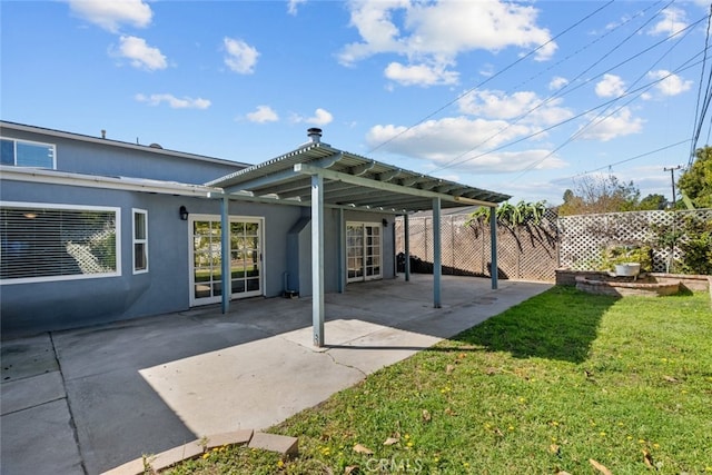 exterior space featuring a pergola