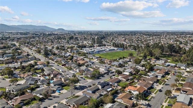 aerial view featuring a mountain view