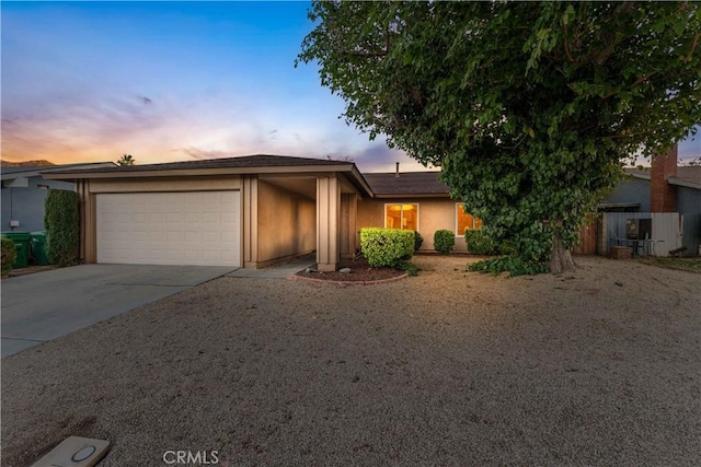 view of front of house with a garage