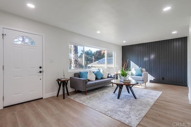 living room featuring light hardwood / wood-style floors