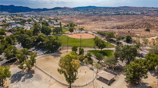 bird's eye view featuring a mountain view