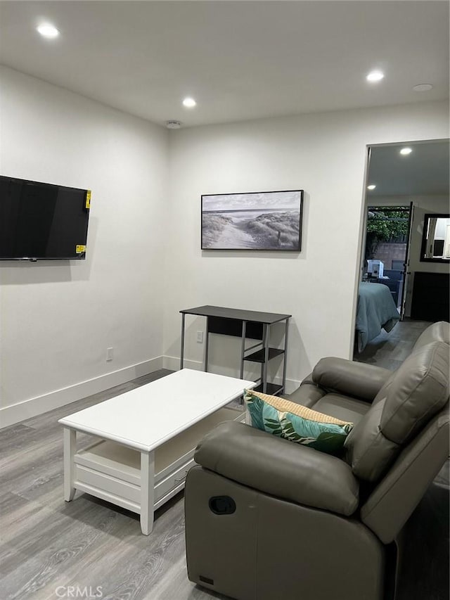 living room featuring hardwood / wood-style flooring