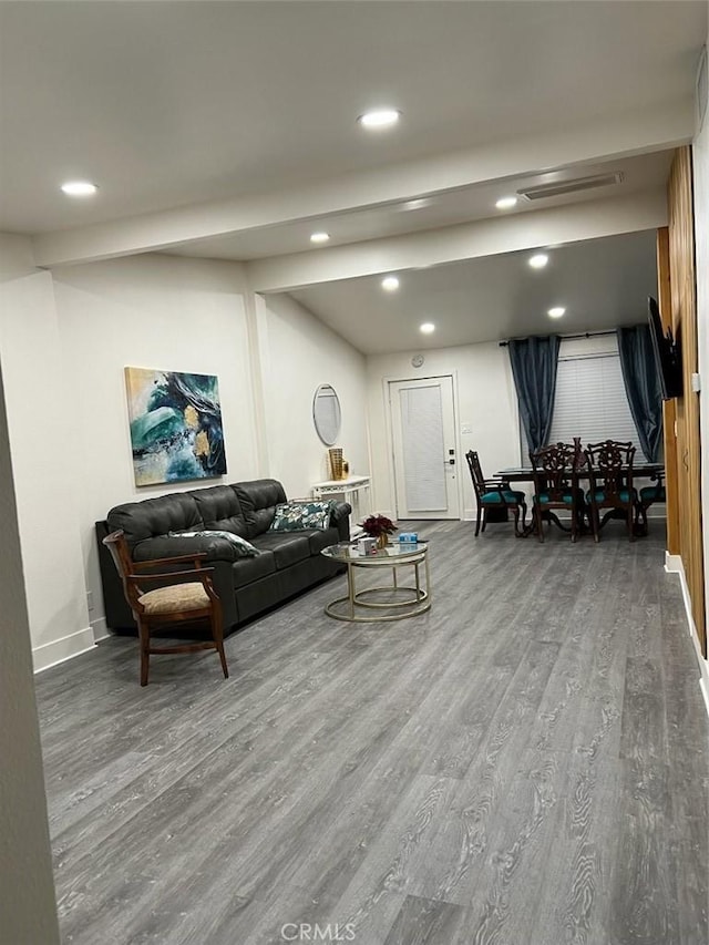 living room featuring hardwood / wood-style floors