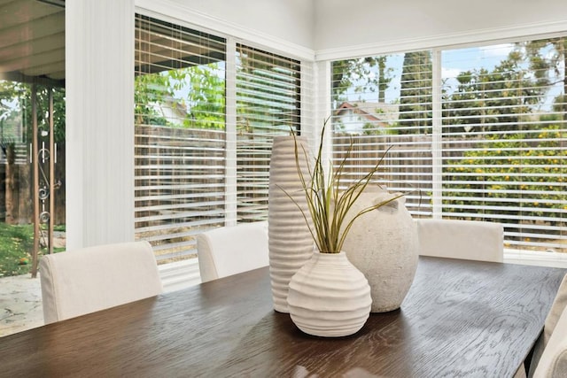 dining space featuring a wealth of natural light