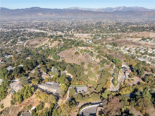 drone / aerial view with a mountain view