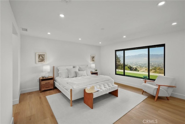 bedroom featuring light hardwood / wood-style flooring