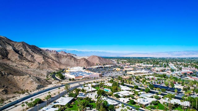 drone / aerial view with a mountain view