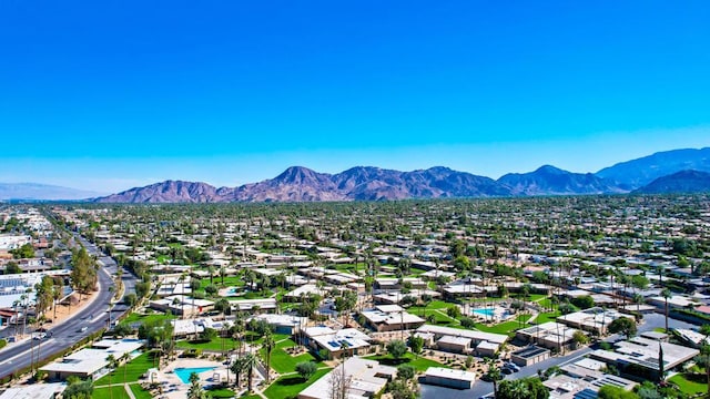 drone / aerial view with a mountain view