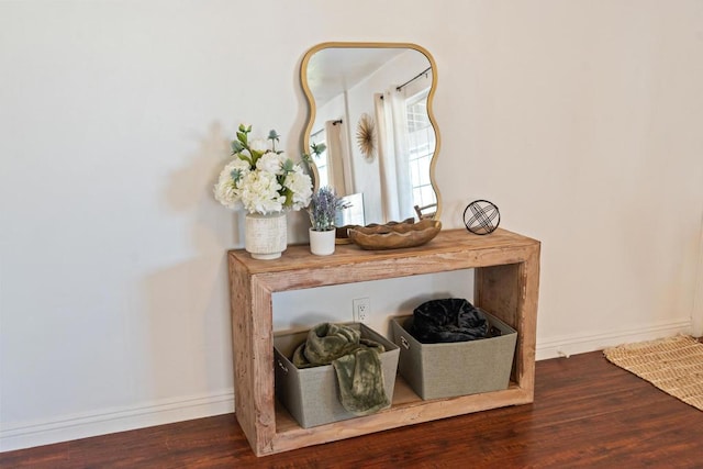 interior details with hardwood / wood-style flooring