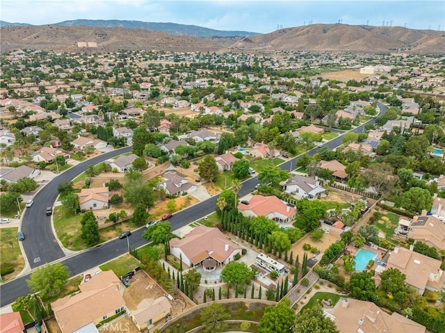 bird's eye view featuring a mountain view