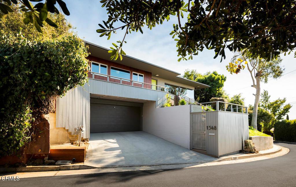 contemporary home featuring a garage